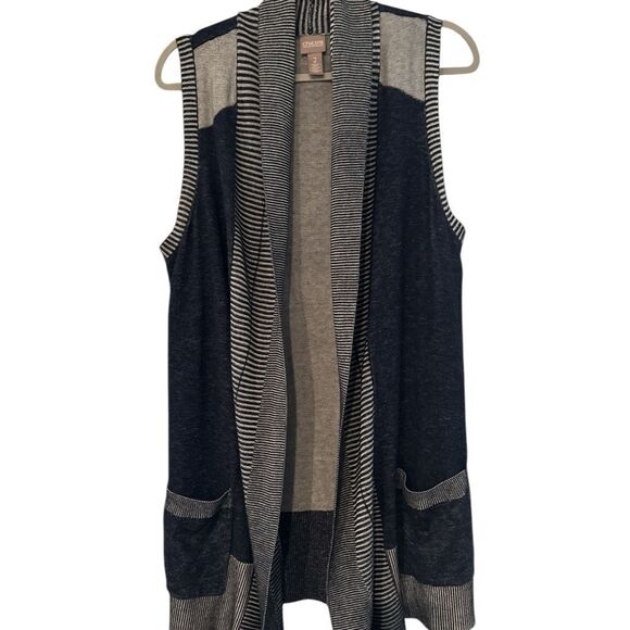 Chico's Blue and Gray Cardigan Sweater Vest Size 2 - Picture 4 of 7